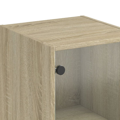 vidaXL Highboard with Glass Door Sonoma Oak 35x37x142 cm