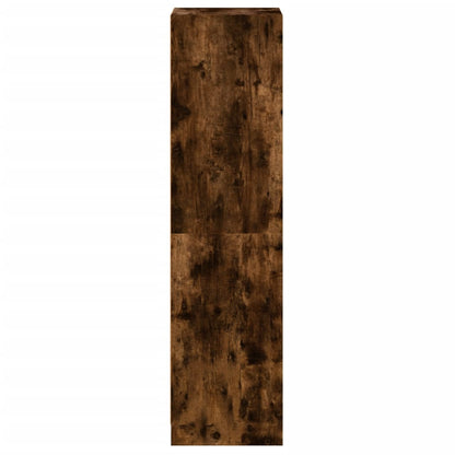 vidaXL Highboard with Glass Door Smoked Oak 35x37x142 cm
