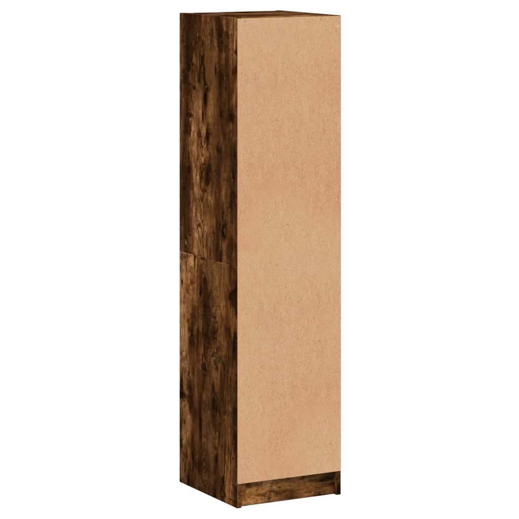 vidaXL Highboard with Glass Door Smoked Oak 35x37x142 cm