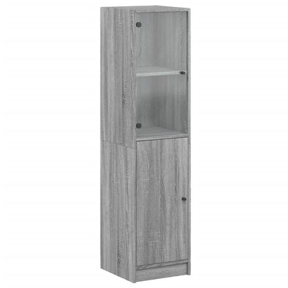 vidaXL Highboard with Glass Door Grey Sonoma 35x37x142 cm