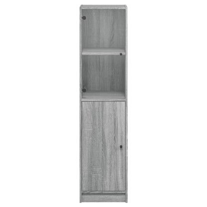 vidaXL Highboard with Glass Door Grey Sonoma 35x37x142 cm