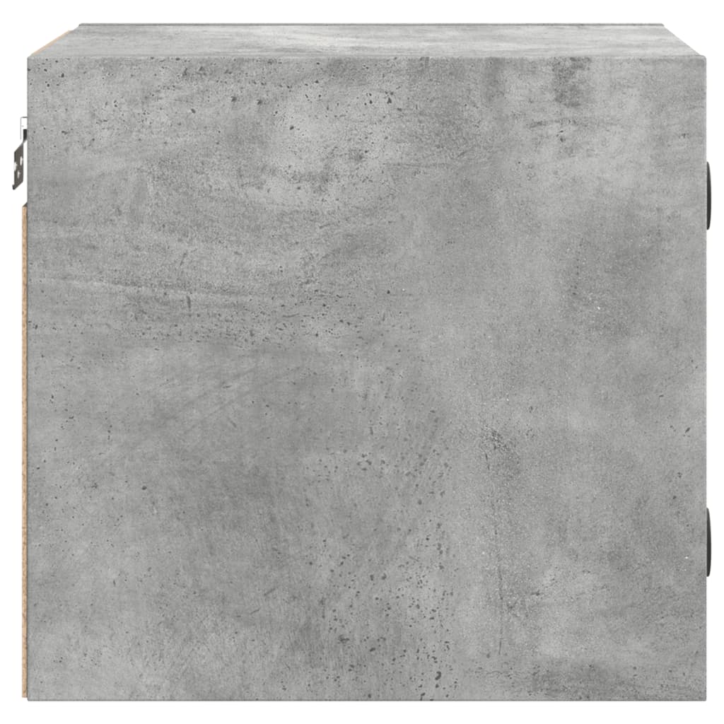 vidaXL Bedside Cabinet with Glass Door Concrete Grey 35x37x35 cm