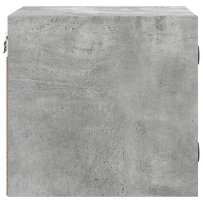 vidaXL Bedside Cabinet with Glass Door Concrete Grey 35x37x35 cm