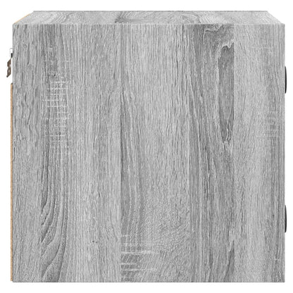 vidaXL Bedside Cabinet with Glass Door Grey Sonoma 35x37x35 cm
