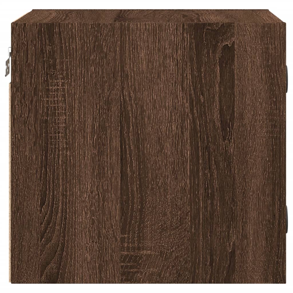 vidaXL Bedside Cabinets with Glass Doors 2 pcs Brown Oak 35x37x35 cm