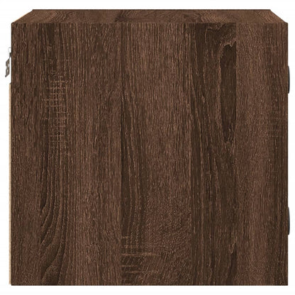 vidaXL Bedside Cabinets with Glass Doors 2 pcs Brown Oak 35x37x35 cm