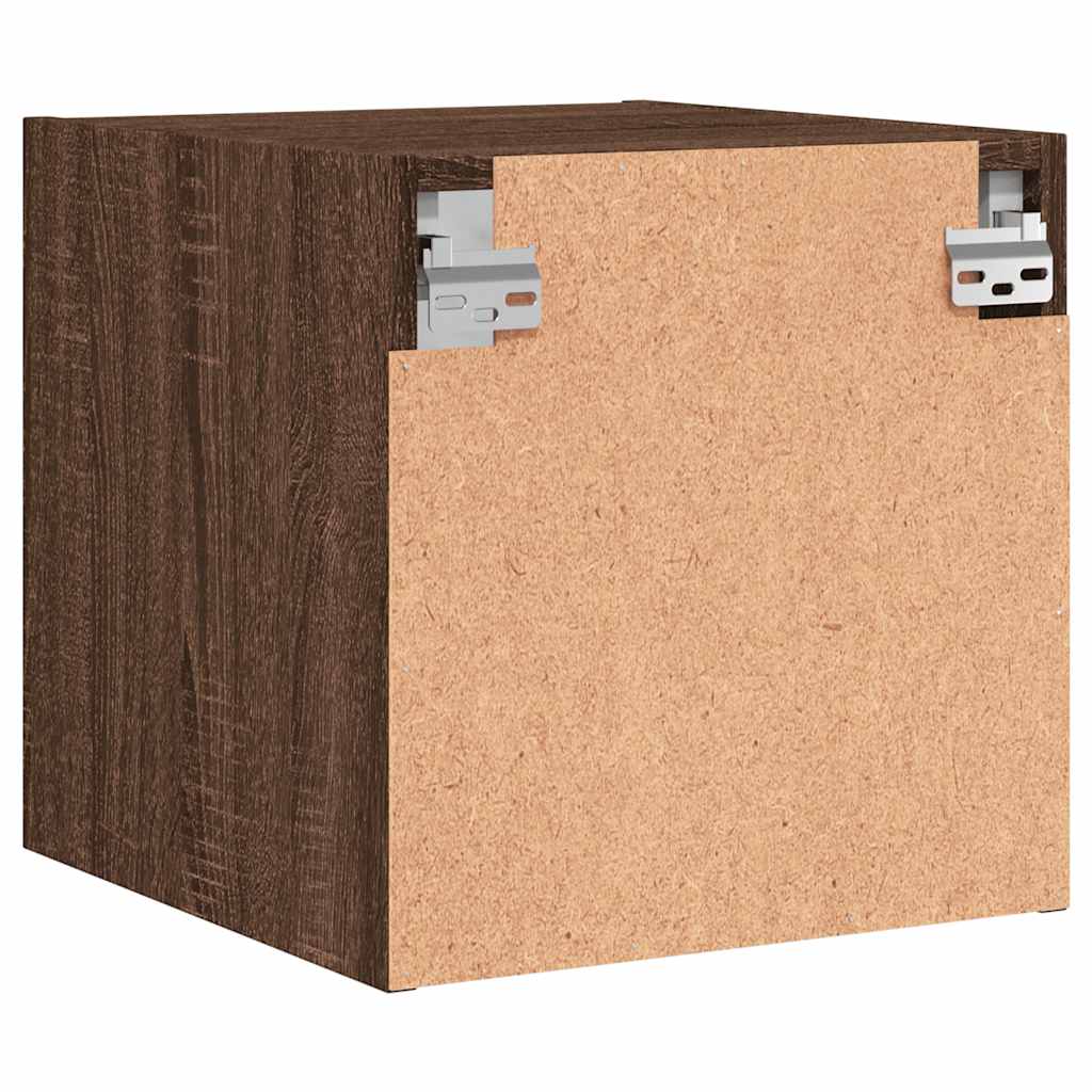 vidaXL Bedside Cabinets with Glass Doors 2 pcs Brown Oak 35x37x35 cm