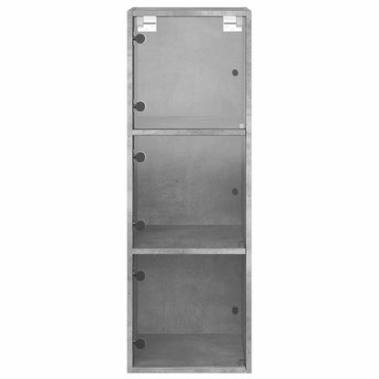 vidaXL Wall Cabinet with Glass Doors Concrete Grey 35x37x100 cm