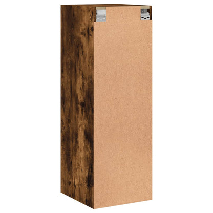 vidaXL Wall Cabinet | Smoked oak | Engineered wood, glass | 35x37x100 cm