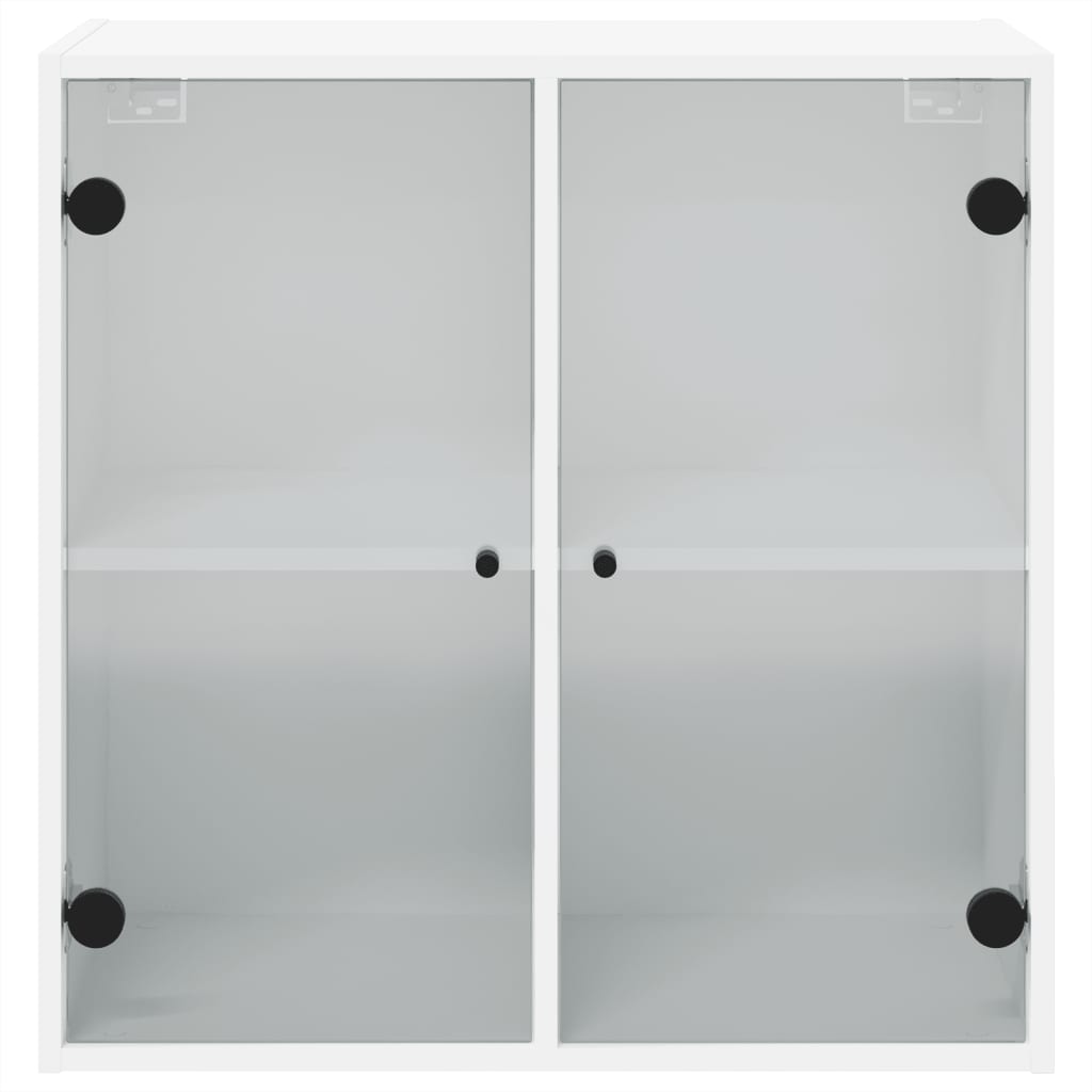 vidaXL Wall Cabinet with Glass Doors White 68x37x68.5 cm