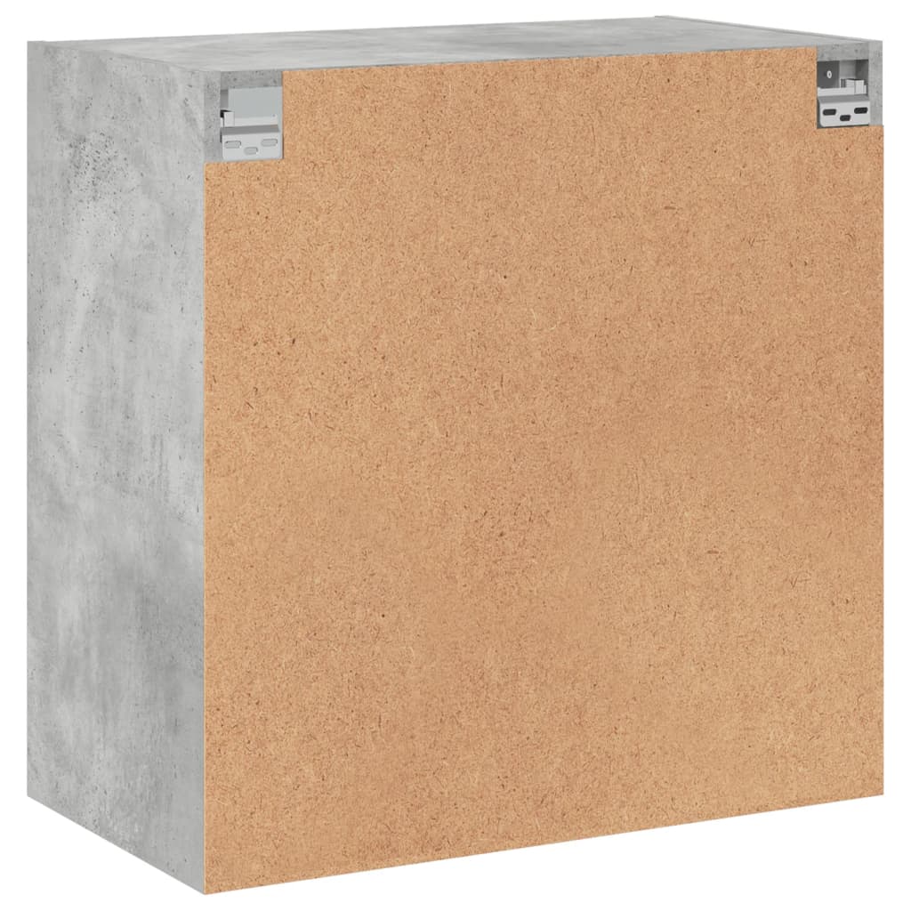 vidaXL Wall Cabinet with Glass Doors Concrete Grey 68x37x68,5 cm