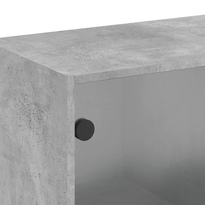 vidaXL Wall Cabinet with Glass Doors Concrete Grey 68x37x68,5 cm
