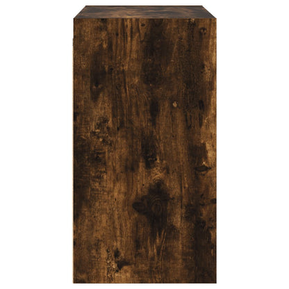vidaXL Wall Cabinet with Glass Doors Smoked Oak 68x37x68.5 cm