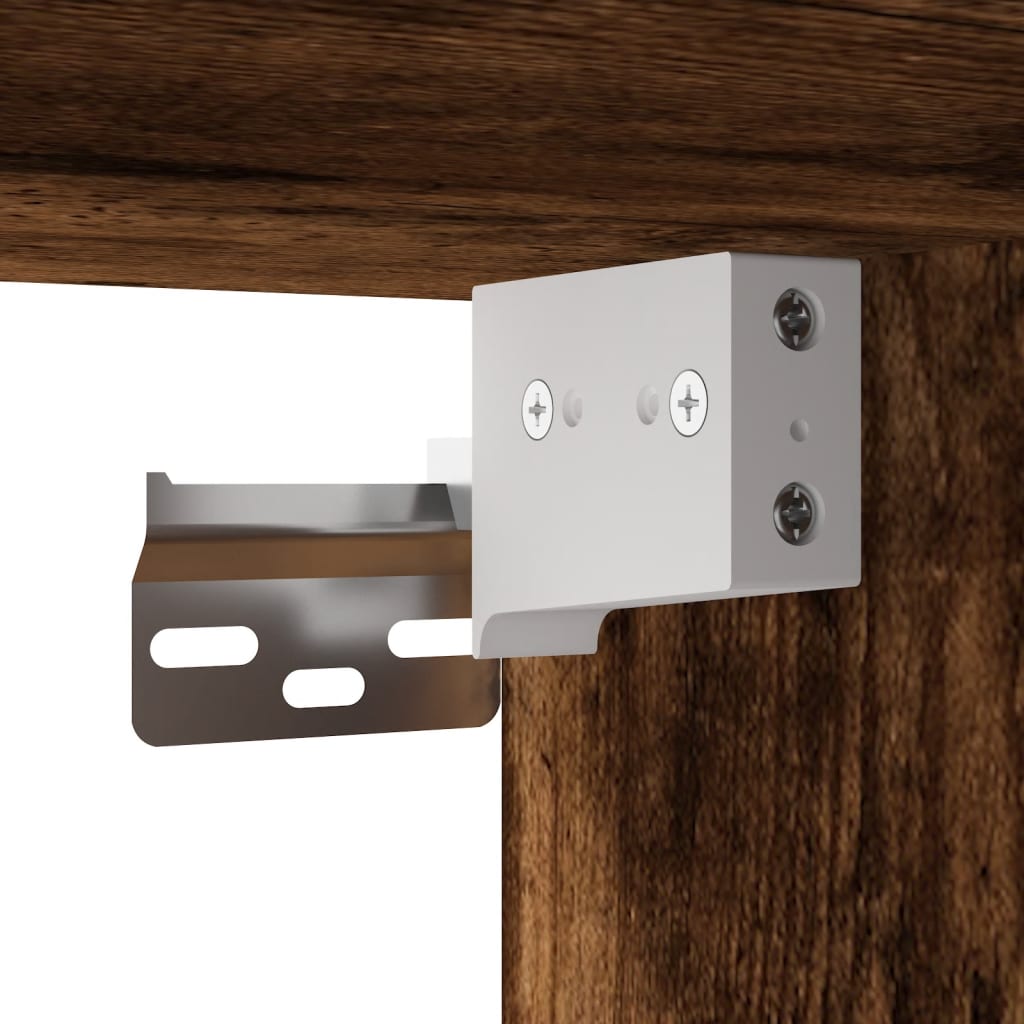 vidaXL Wall Cabinet with Glass Doors Smoked Oak 68x37x68.5 cm