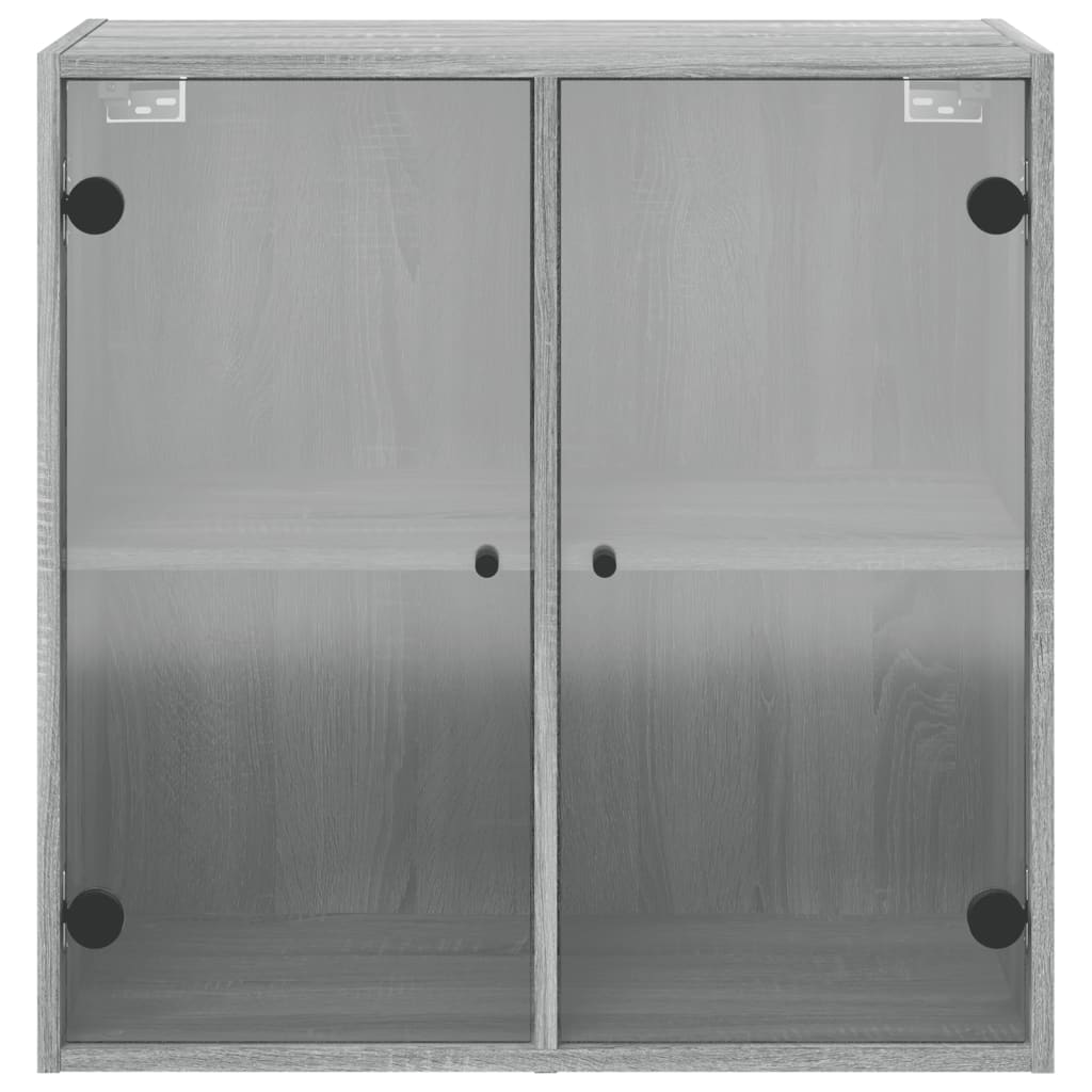 vidaXL Wall Cabinet with Glass Doors Grey Sonoma 68x37x68.5 cm