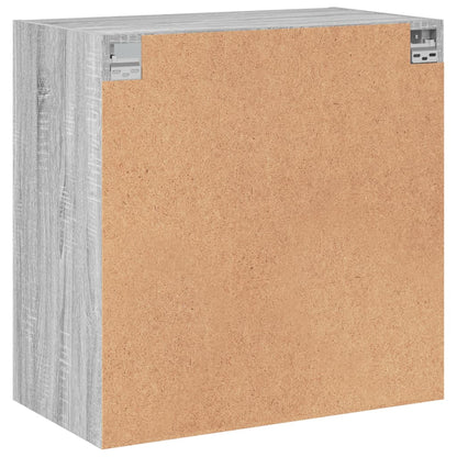 vidaXL Wall Cabinet with Glass Doors Grey Sonoma 68x37x68.5 cm
