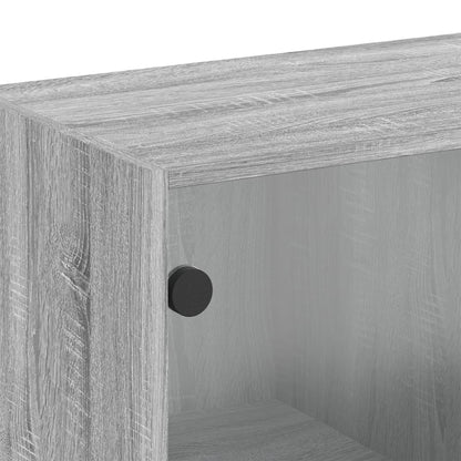 vidaXL Wall Cabinet with Glass Doors Grey Sonoma 68x37x68.5 cm