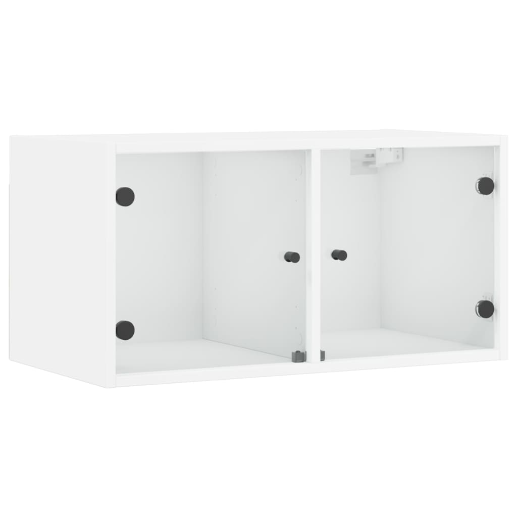vidaXL Wall Cabinets with Glass Doors 2 pcs White 68.5x37x35 cm