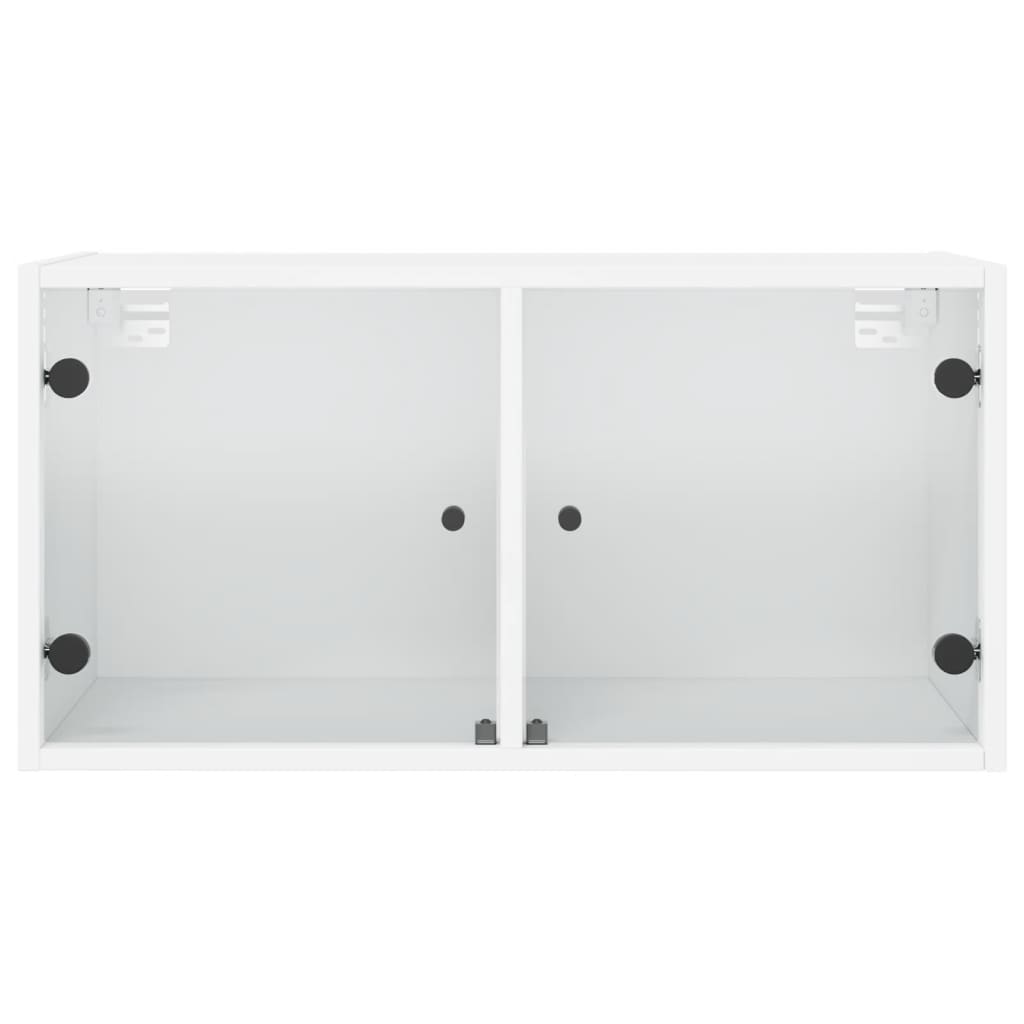 vidaXL Wall Cabinets with Glass Doors 2 pcs White 68.5x37x35 cm