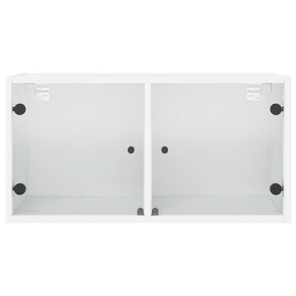 vidaXL Wall Cabinets with Glass Doors 2 pcs White 68.5x37x35 cm