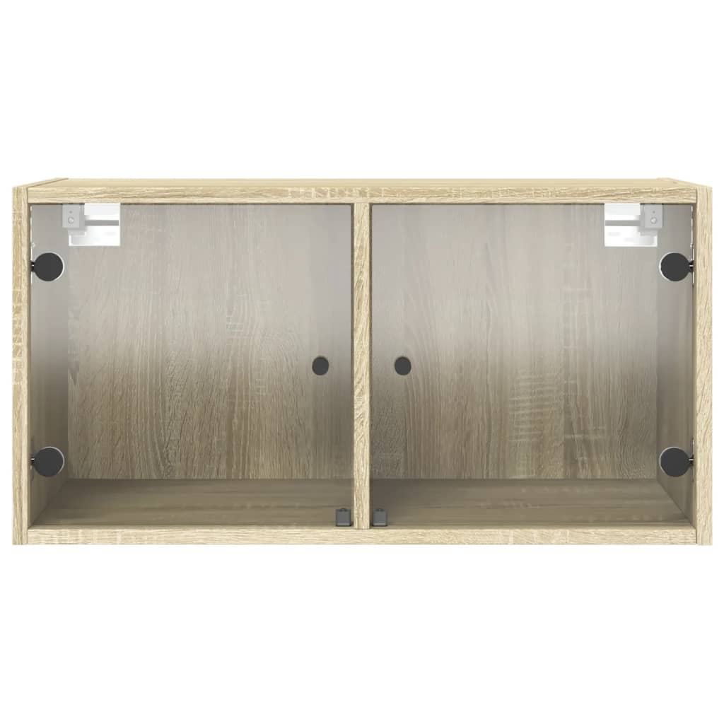vidaXL Wall Cabinet with Glass Doors Sonoma Oak 68,5x37x35 cm
