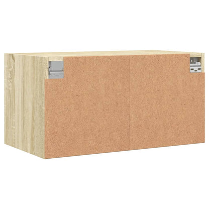 vidaXL Wall Cabinet with Glass Doors Sonoma Oak 68,5x37x35 cm