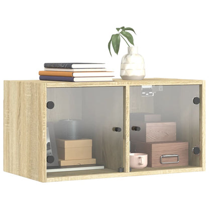 vidaXL Wall Cabinets with Glass Doors 2 pcs Sonoma Oak 68.5x37x35 cm