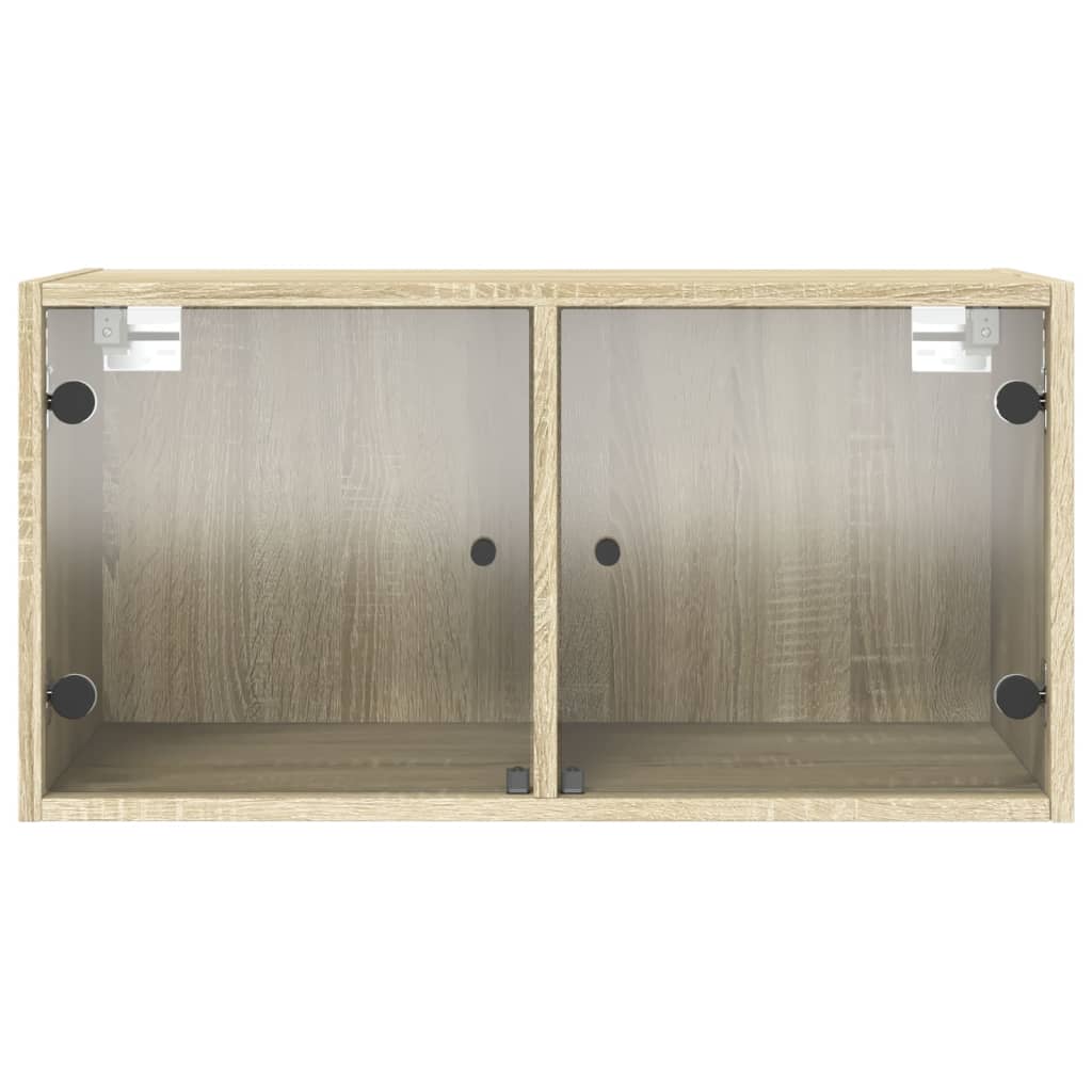vidaXL Wall Cabinets with Glass Doors 2 pcs Sonoma Oak 68.5x37x35 cm