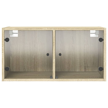 vidaXL Wall Cabinets with Glass Doors 2 pcs Sonoma Oak 68.5x37x35 cm