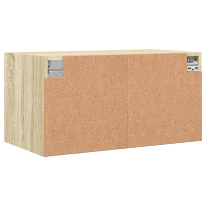 vidaXL Wall Cabinets with Glass Doors 2 pcs Sonoma Oak 68.5x37x35 cm