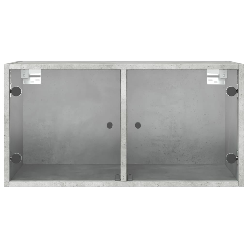 vidaXL Wall Cabinet with Glass Doors Concrete Grey 68.5x37x35 cm