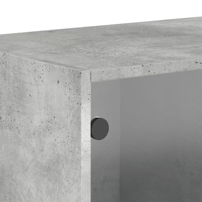 vidaXL Wall Cabinet with Glass Doors Concrete Grey 68,5x37x35 cm
