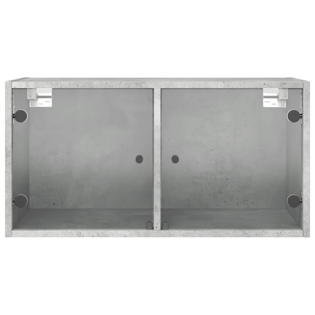 vidaXL Wall Cabinets with Glass Doors 2 pcs Concrete Grey 68.5x37x35 cm