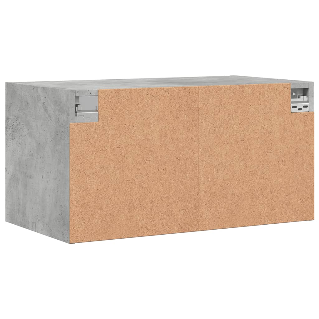 vidaXL Wall Cabinets with Glass Doors 2 pcs Concrete Grey 68.5x37x35 cm