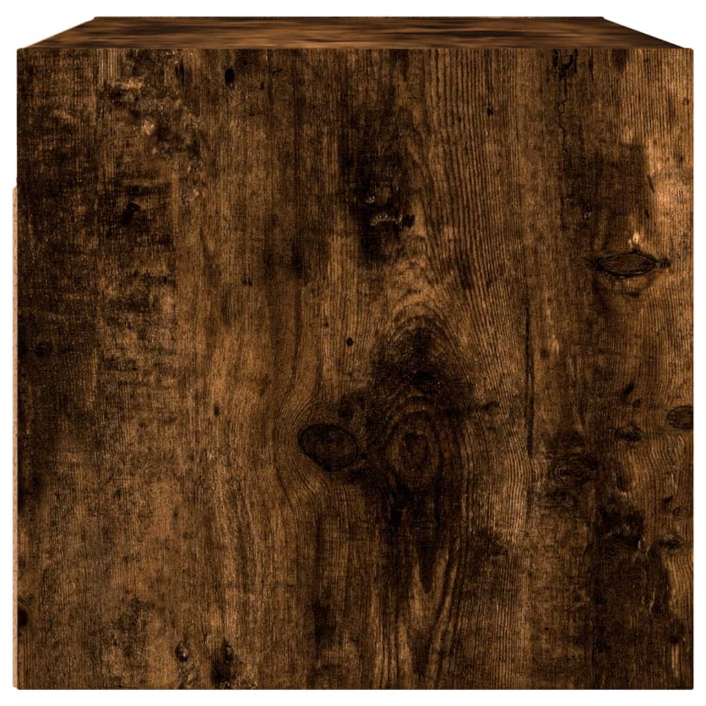 vidaXL Wall Cabinet with Glass Doors Smoked Oak 68.5x37x35 cm