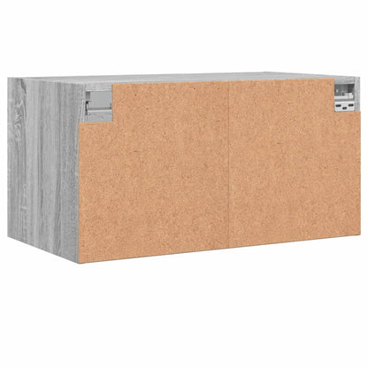 vidaXL Wall Cabinets with Glass Doors 2 pcs Grey Sonoma 68.5x37x35 cm