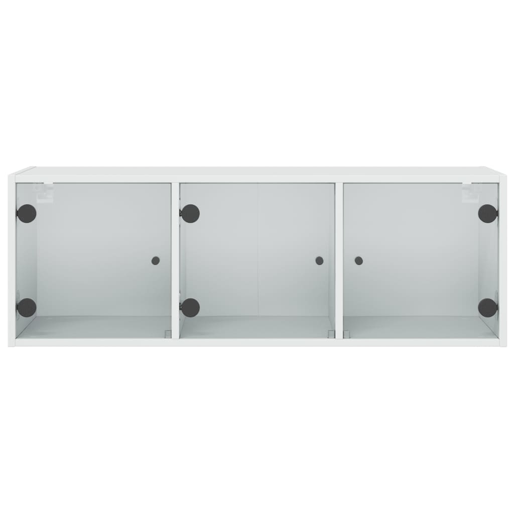 vidaXL Wall Cabinet with Glass Doors White 102x37x35 cm