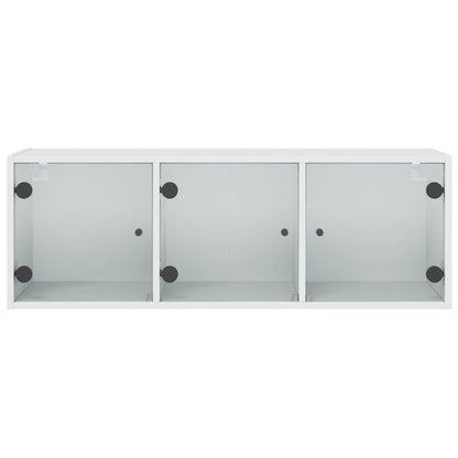 vidaXL Wall Cabinet with Glass Doors White 102x37x35 cm