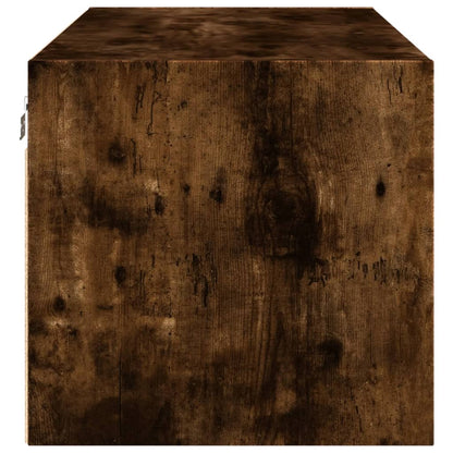 vidaXL Wall Cabinet with Glass Doors Smoked Oak 102x37x35 cm