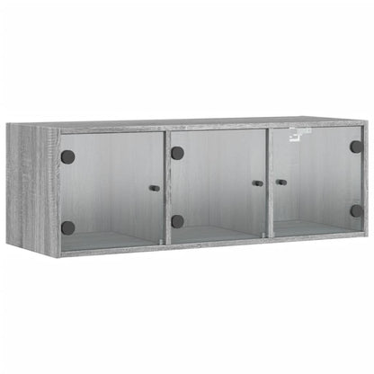 vidaXL Wall Cabinet with Glass Doors Grey Sonoma 102x37x35 cm
