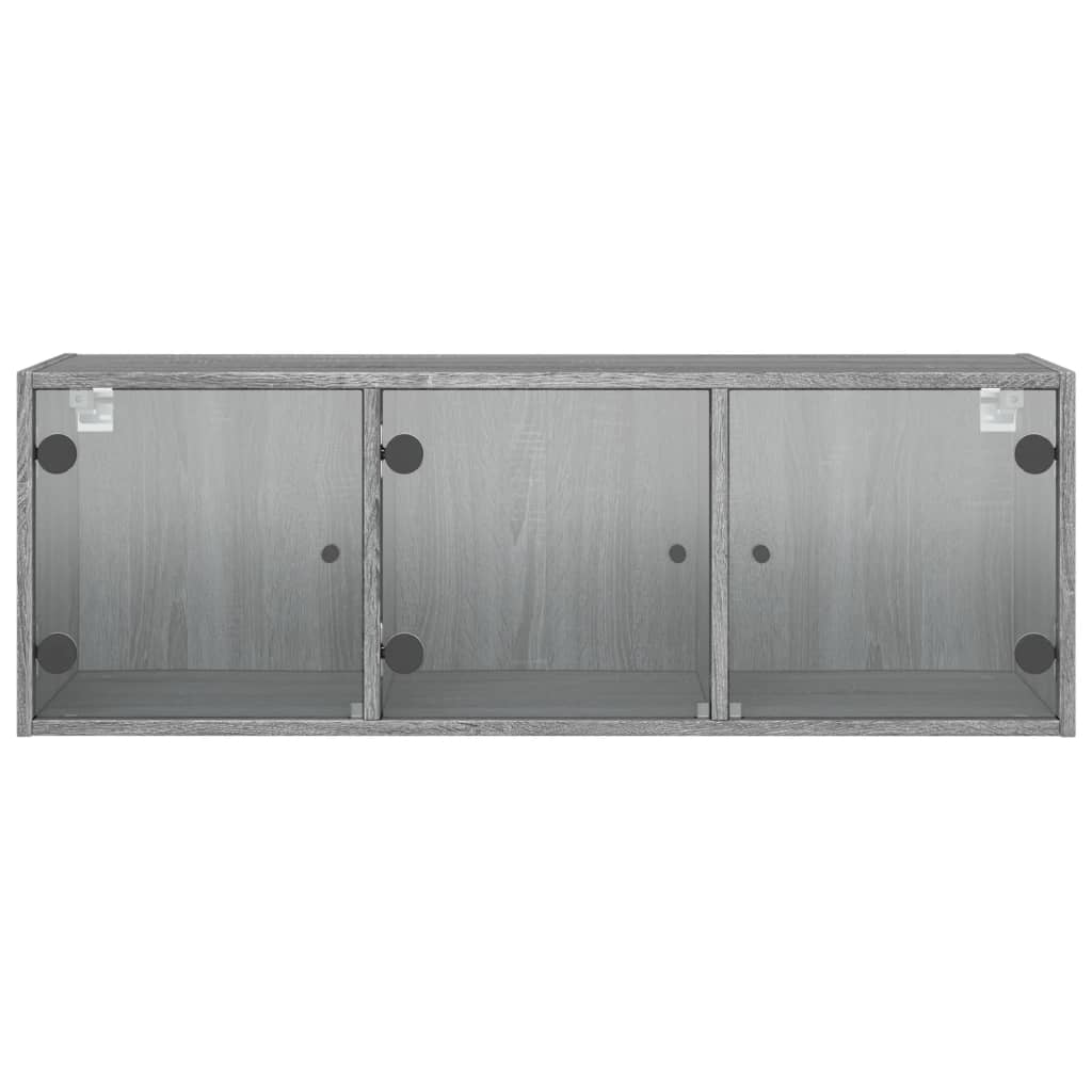 vidaXL Wall Cabinet with Glass Doors Grey Sonoma 102x37x35 cm