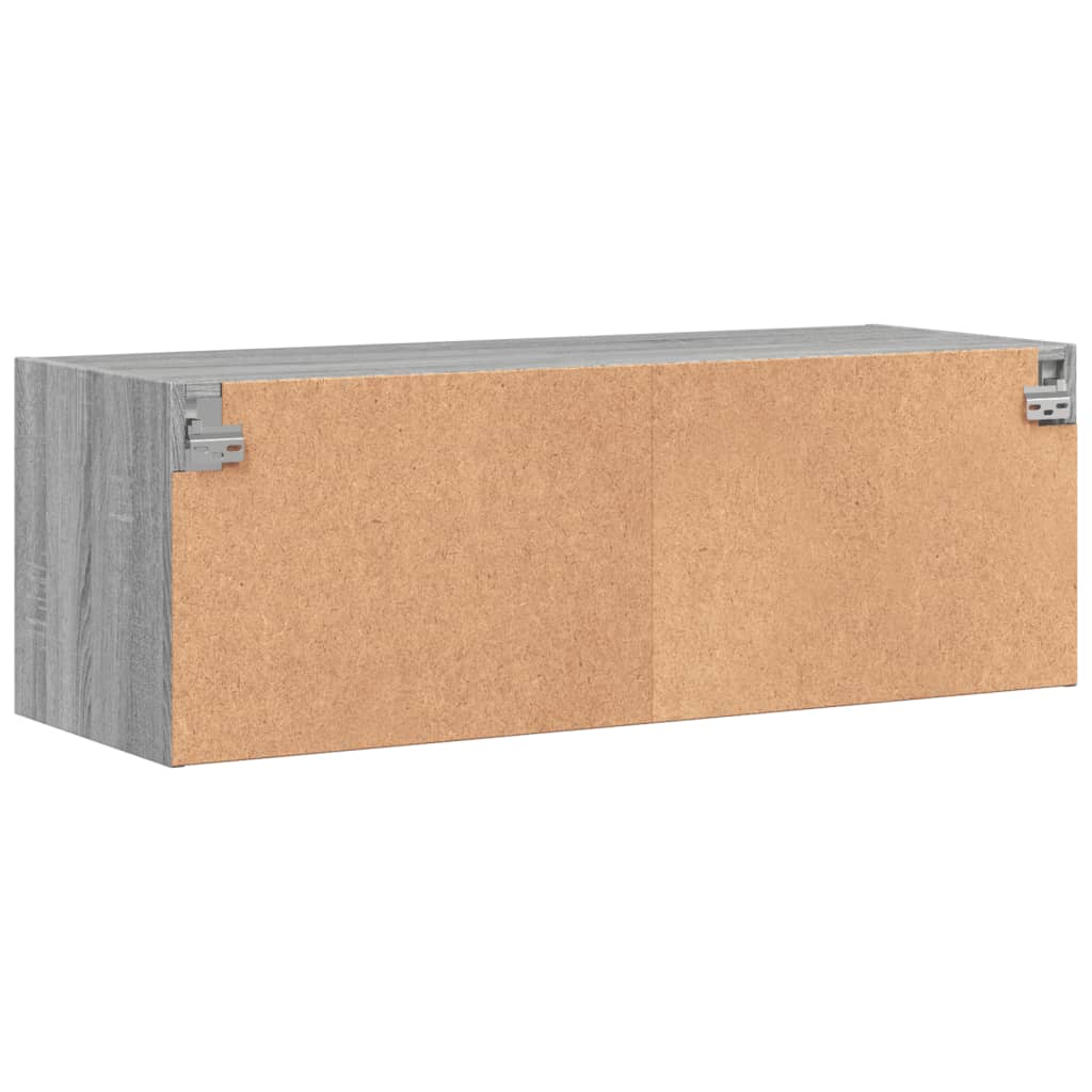 vidaXL Wall Cabinet with Glass Doors Grey Sonoma 102x37x35 cm