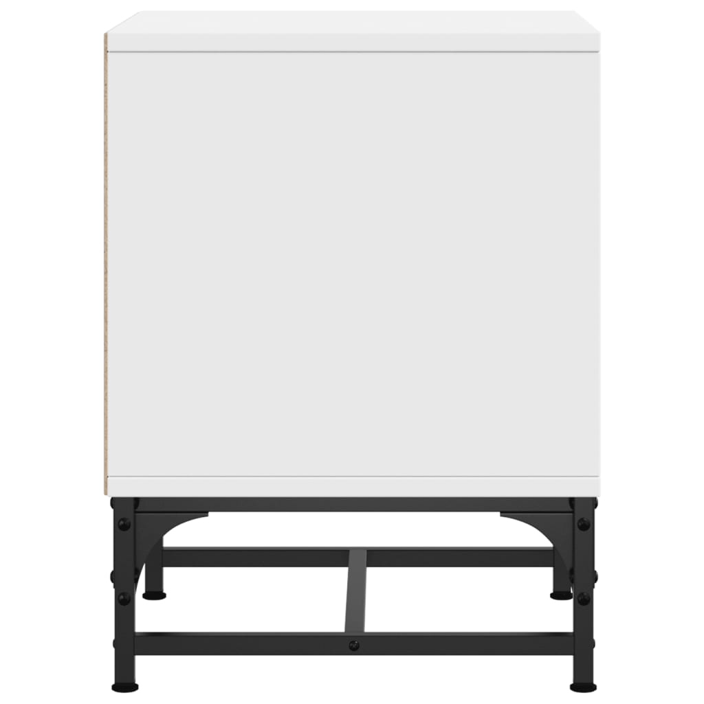 vidaXL Bedside Cabinets with Glass Doors 2 pcs White 35x37x50 cm