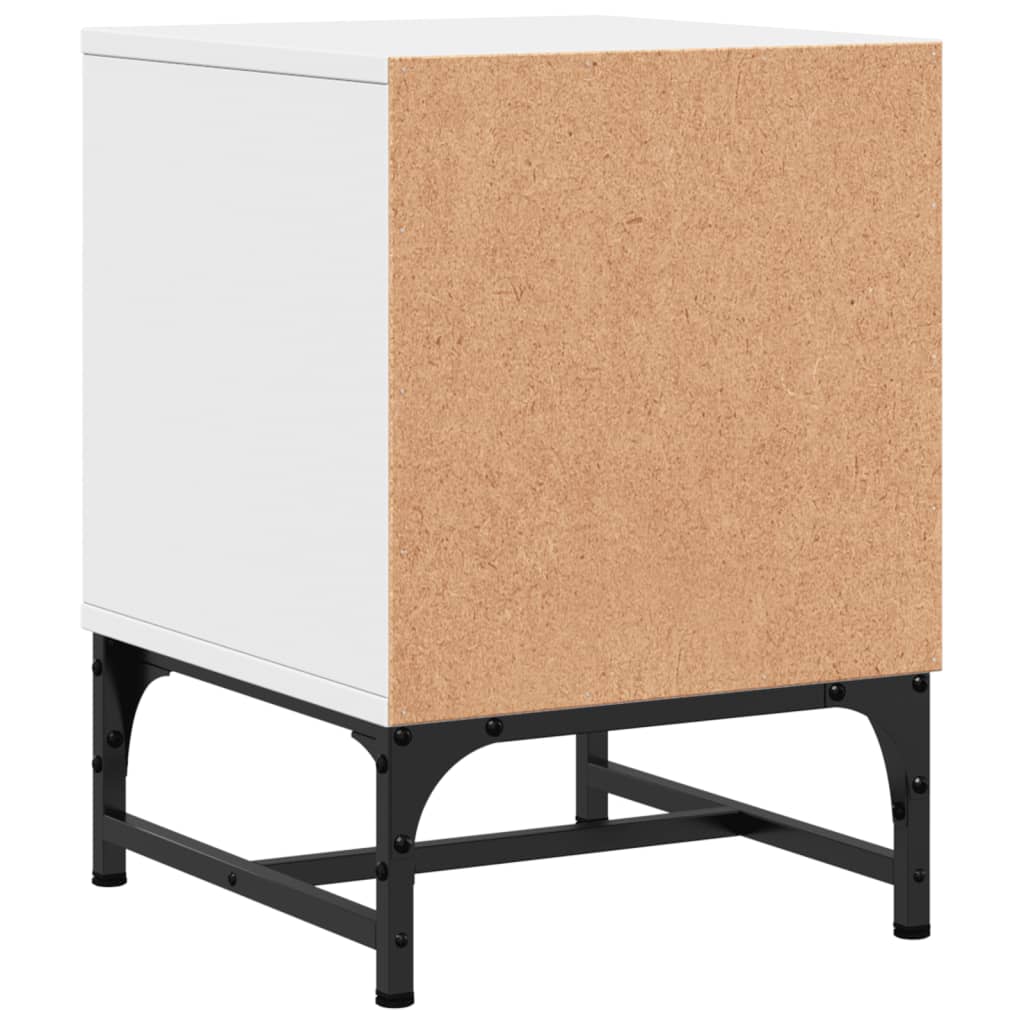 vidaXL Bedside Cabinets with Glass Doors 2 pcs White 35x37x50 cm
