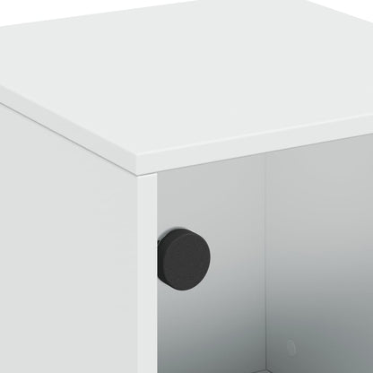 vidaXL Bedside Cabinets with Glass Doors 2 pcs White 35x37x50 cm