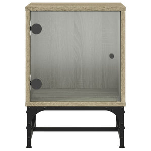 vidaXL Bedside Cabinet with Glass Door Sonoma Oak 35x37x50 cm