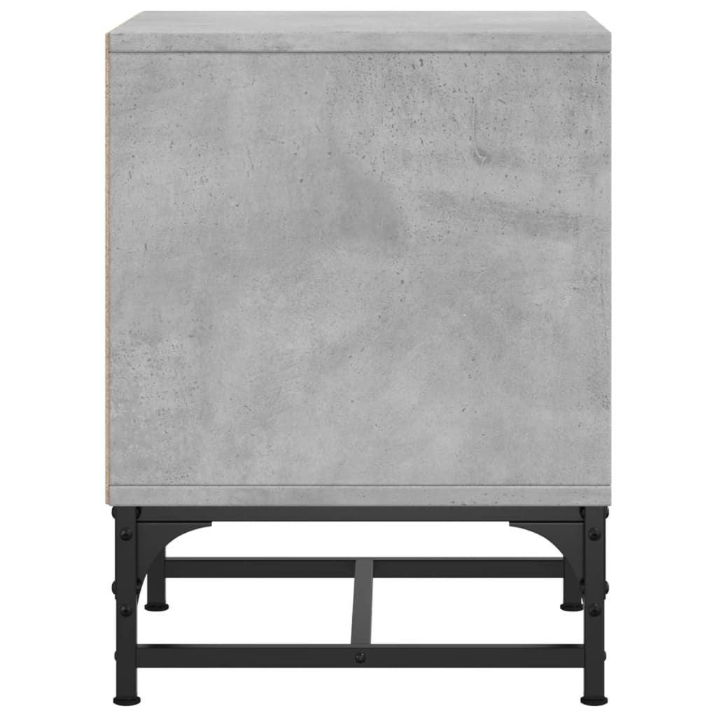 vidaXL Bedside Cabinets with Glass Doors 2 pcs Concrete Grey 35x37x50 cm
