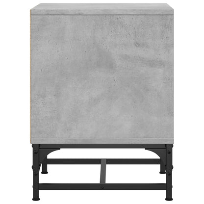 vidaXL Bedside Cabinets with Glass Doors 2 pcs Concrete Grey 35x37x50 cm