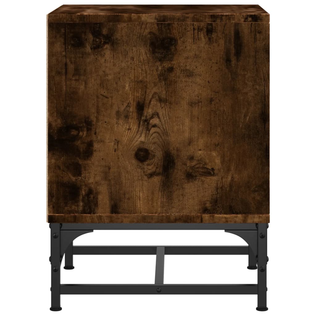 vidaXL Bedside Cabinets with Glass Doors 2 pcs Smoked Oak 35x37x50 cm