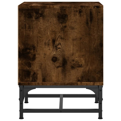 vidaXL Bedside Cabinets with Glass Doors 2 pcs Smoked Oak 35x37x50 cm